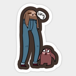 Tall Sloth Wearing Pants Sticker